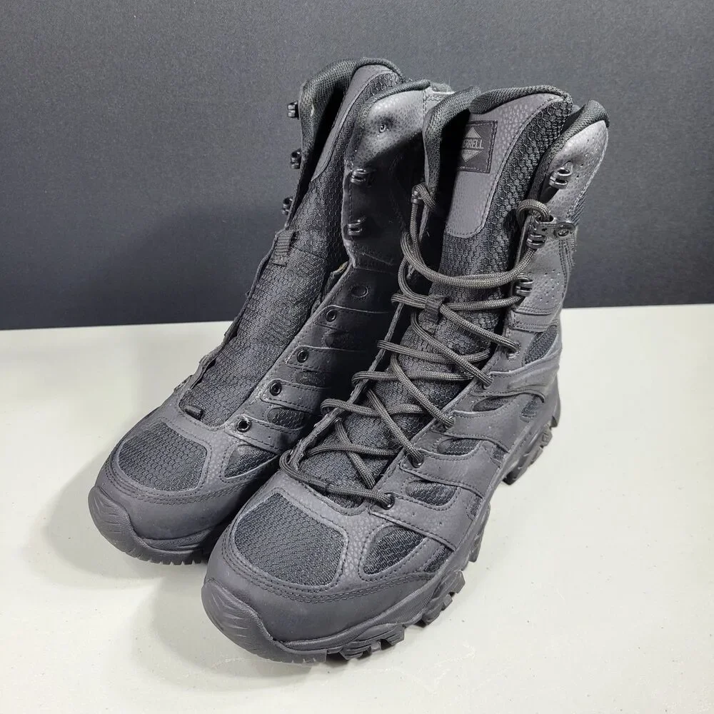 Merrell MOAB Tactical Side Zip Waterproof Boots Black Men’s 10 Defects J003907